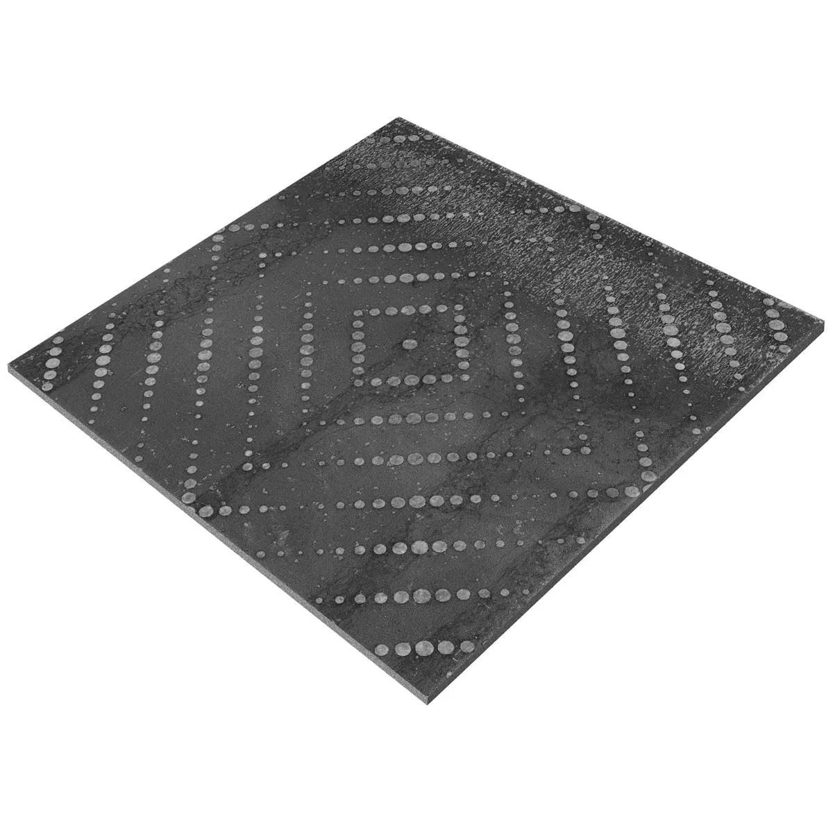 Prøve Gulvfliser Chicago Metal Optik Antracit R9 - 18,5x18,5cm Pattern 3