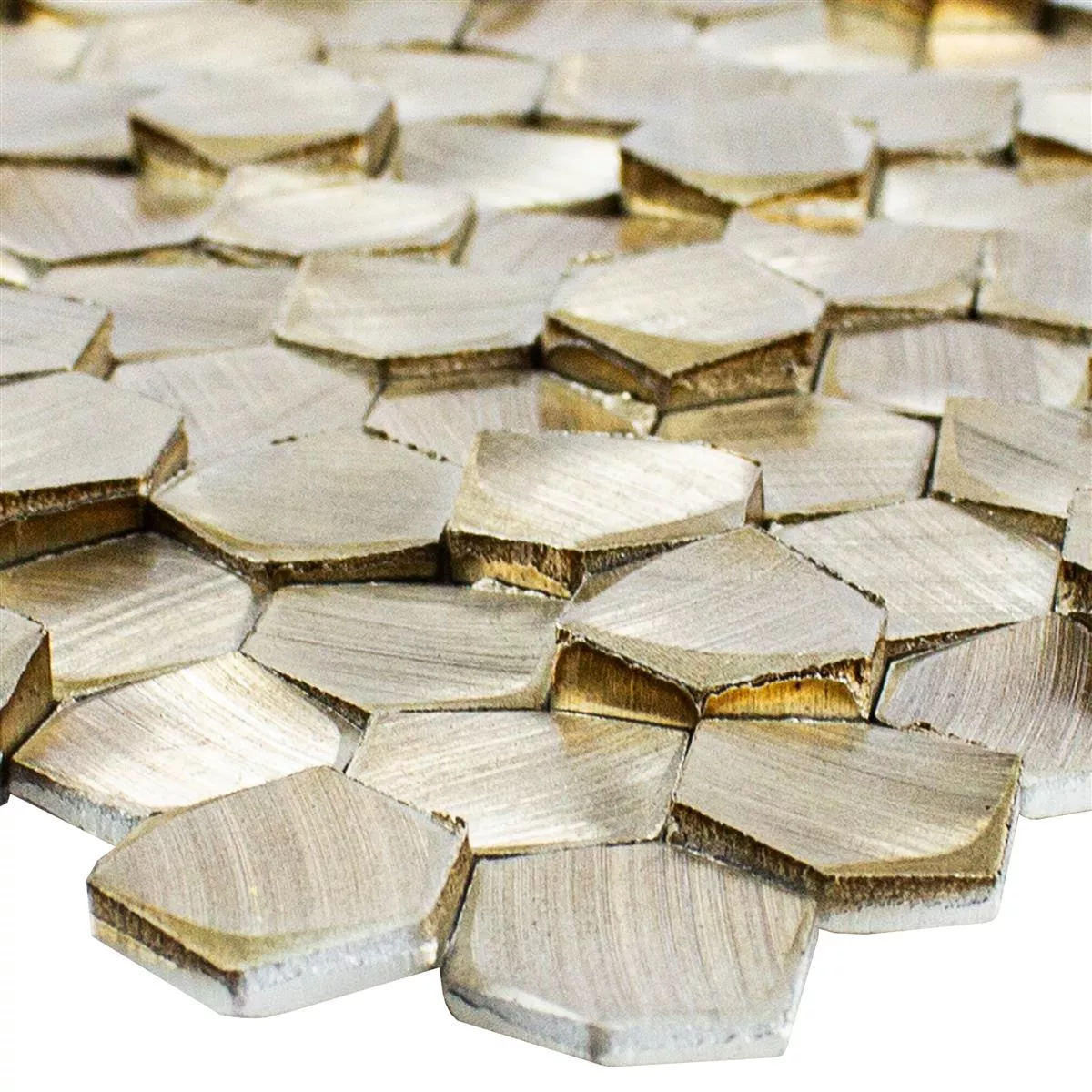 Aluminium Metal Mosaik Fliser McAllen Guld