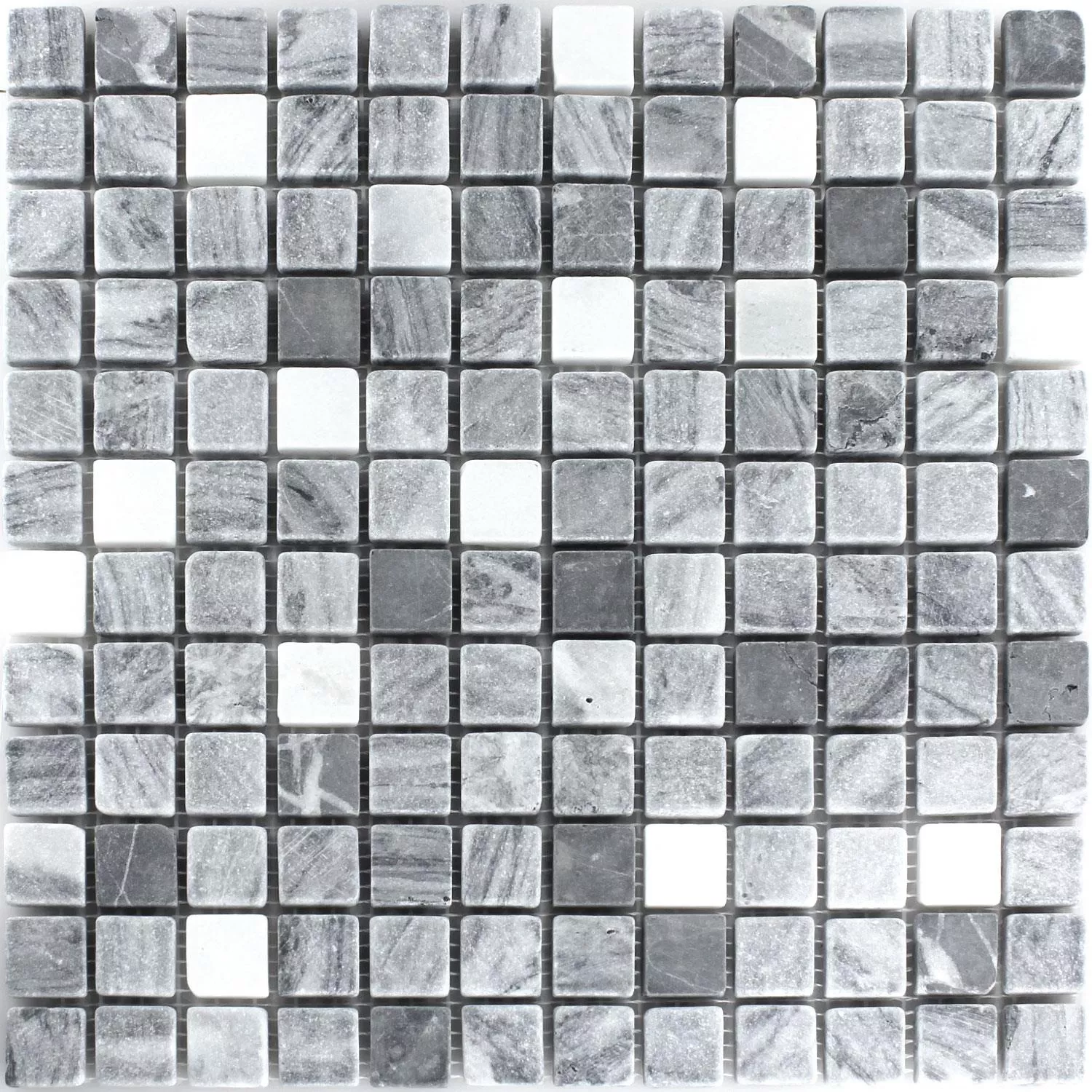 Prøve Mosaik Fliser Marmor Sort Gra 