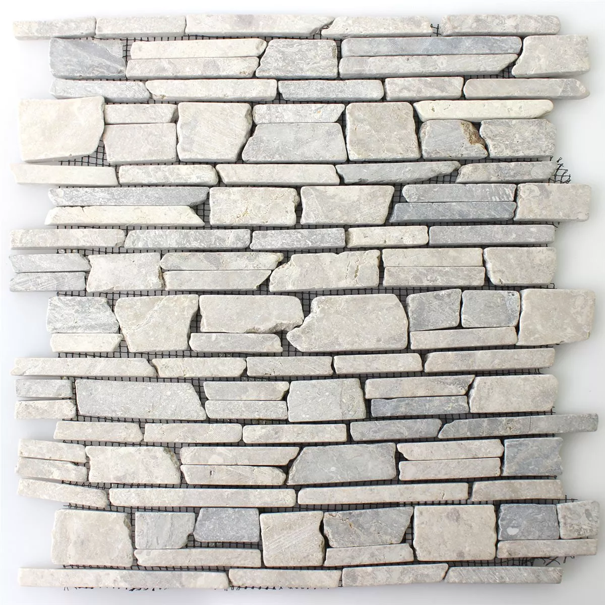 Prøve Mosaik Fliser Marmor Brick Uni Grey