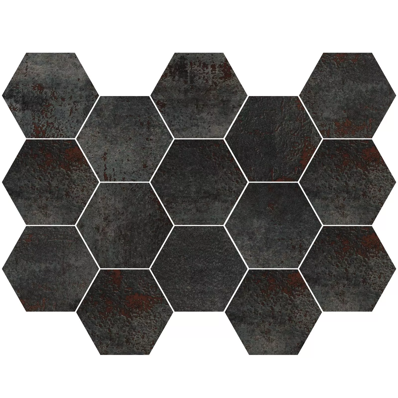 Mosaik Fliser Phantom Titanium Hexagon Lappato