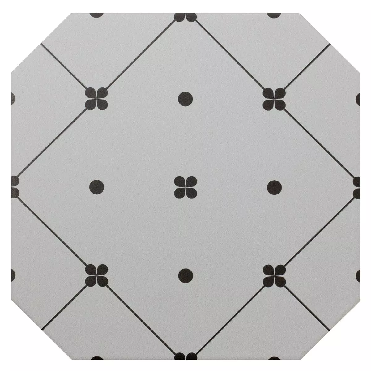 Porcellanato Fliser Genexia Sort Hvid Decor 3 Octagon 20x20cm