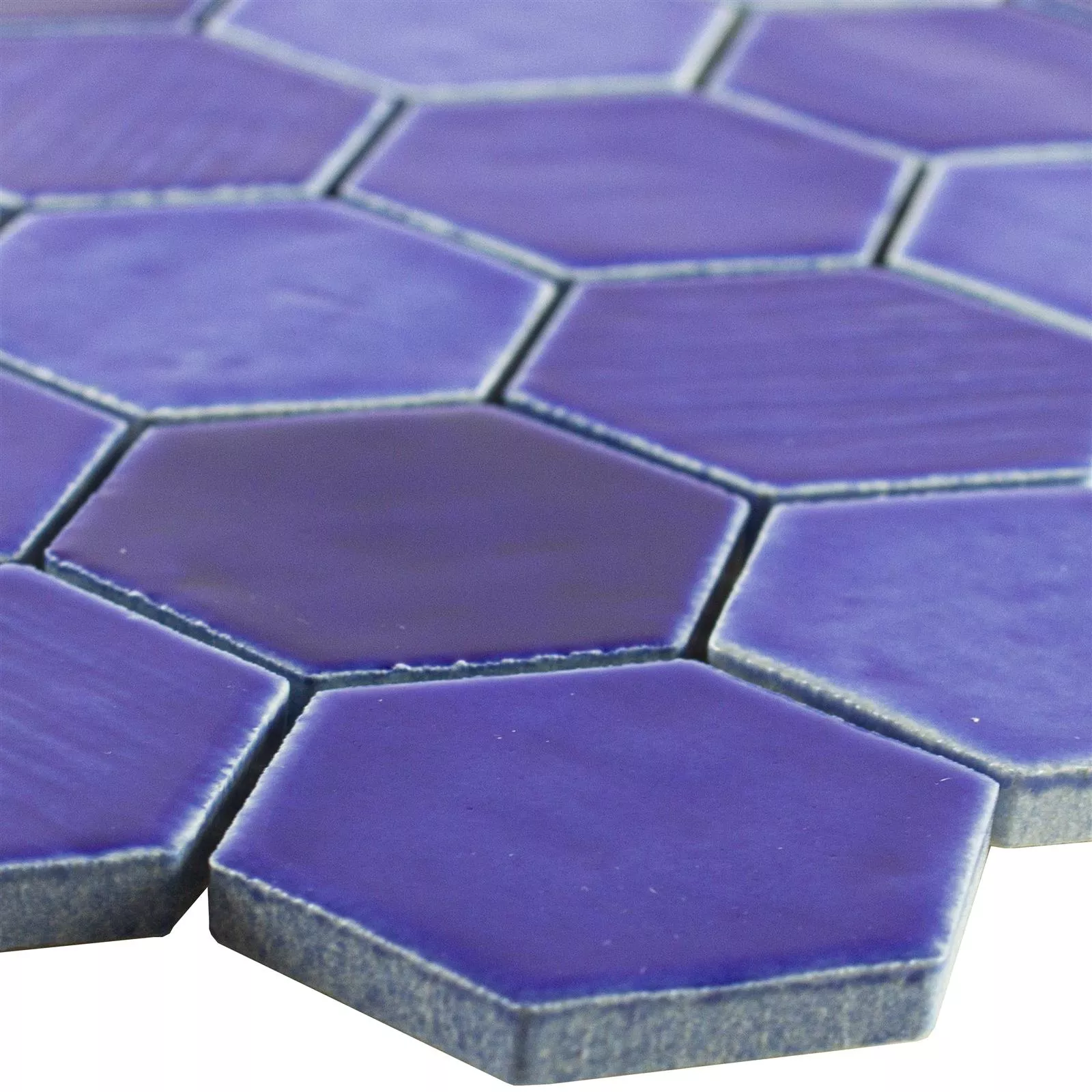 Keramik Mosaik Fliser Roseburg Hexagon Strålende Blå