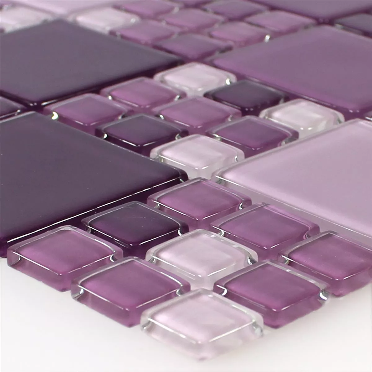 Prøve Glasmosaik Fliser Purple Mix