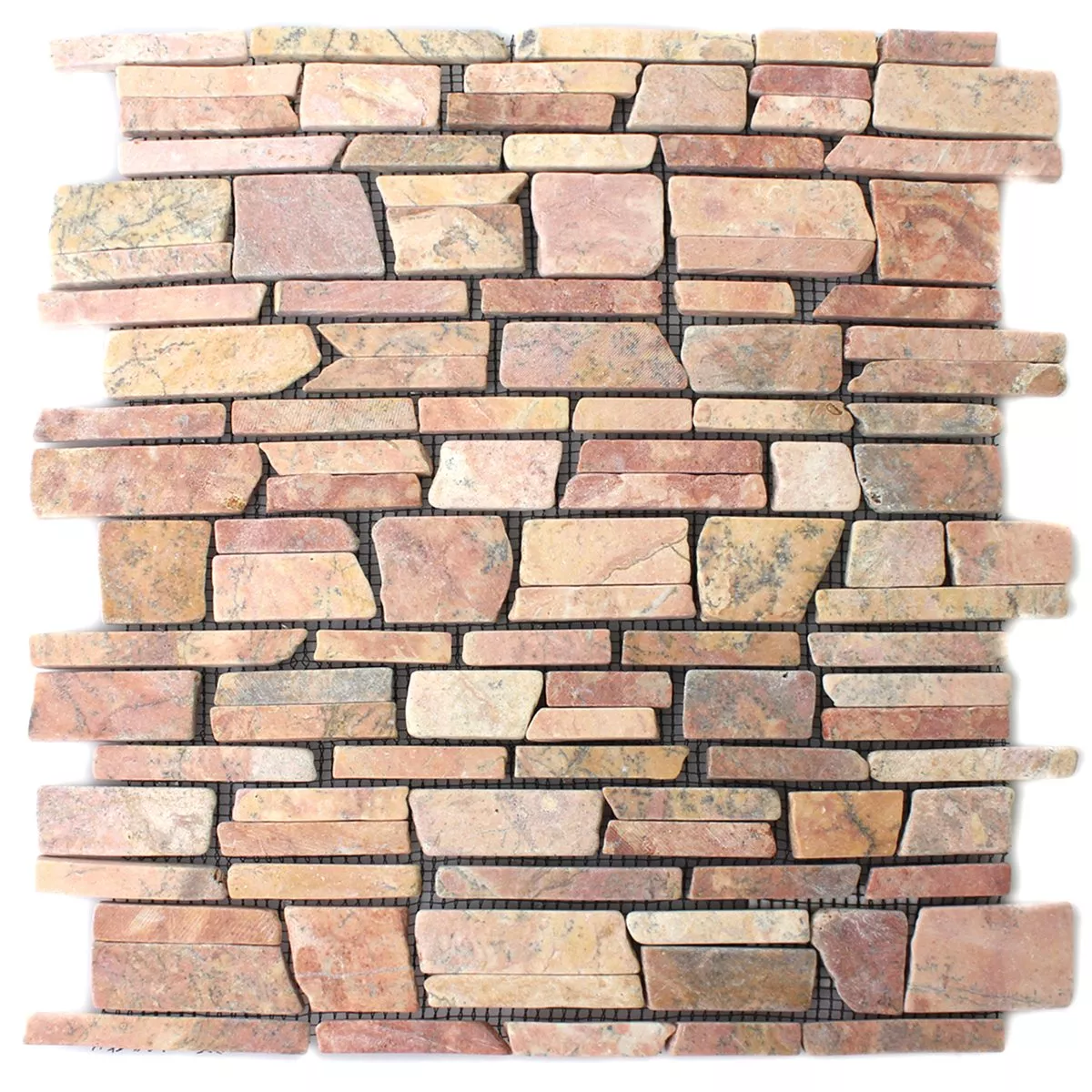 Prøve Mosaik Fliser Marmor Natursten Brick Rosso Verona