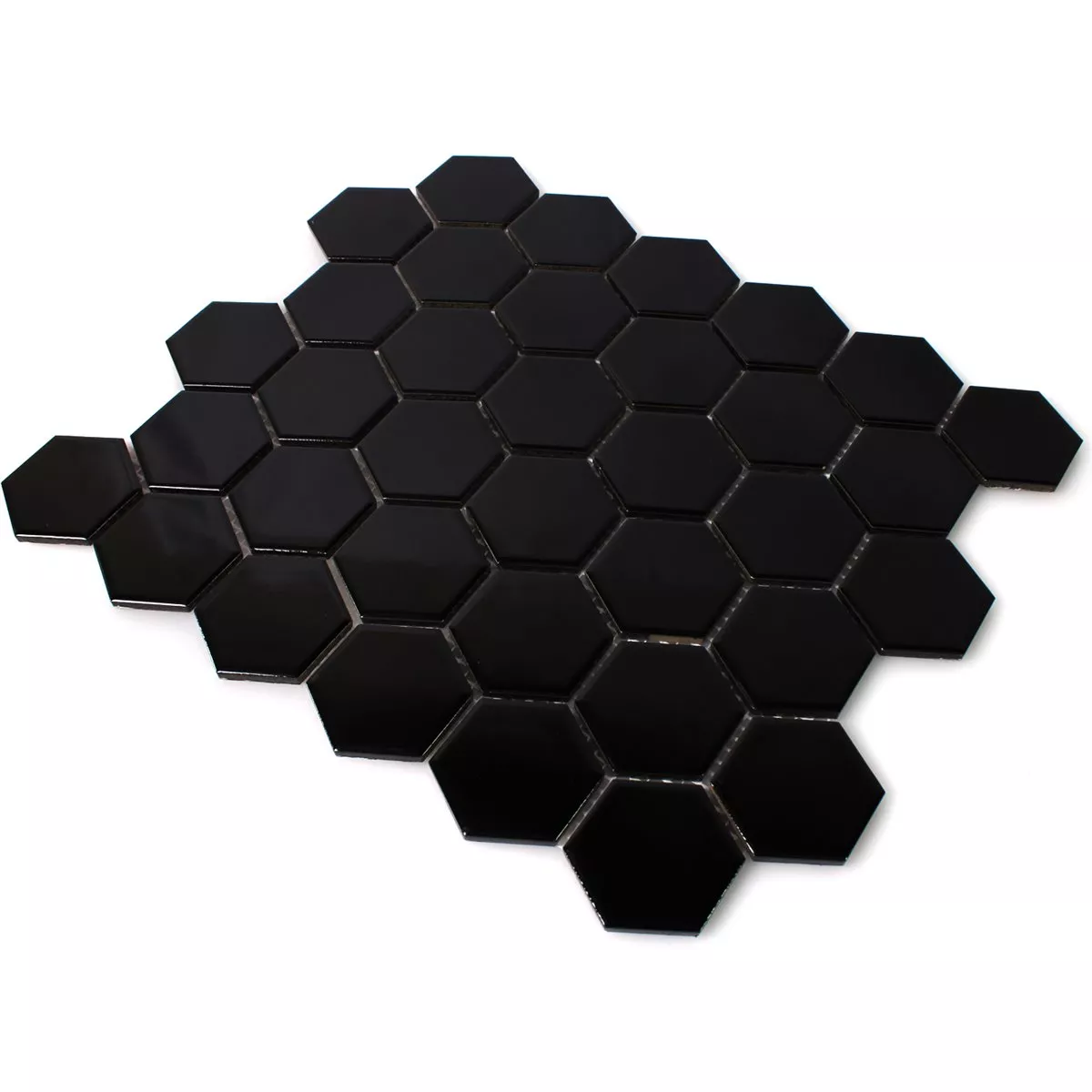 Mosaik Fliser Keramik Hexagon Sort Strålende