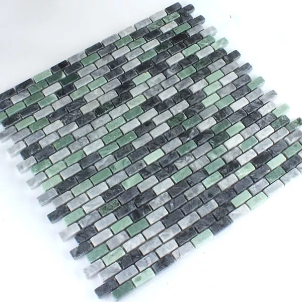 Prøve Mosaik Fliser Marmor Brick Jade Sort Grøn