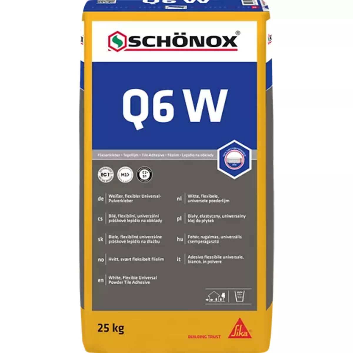 Fliselim Schönox Q6 W (væg & Gulv) Universallim (25 Kg) (hvid)