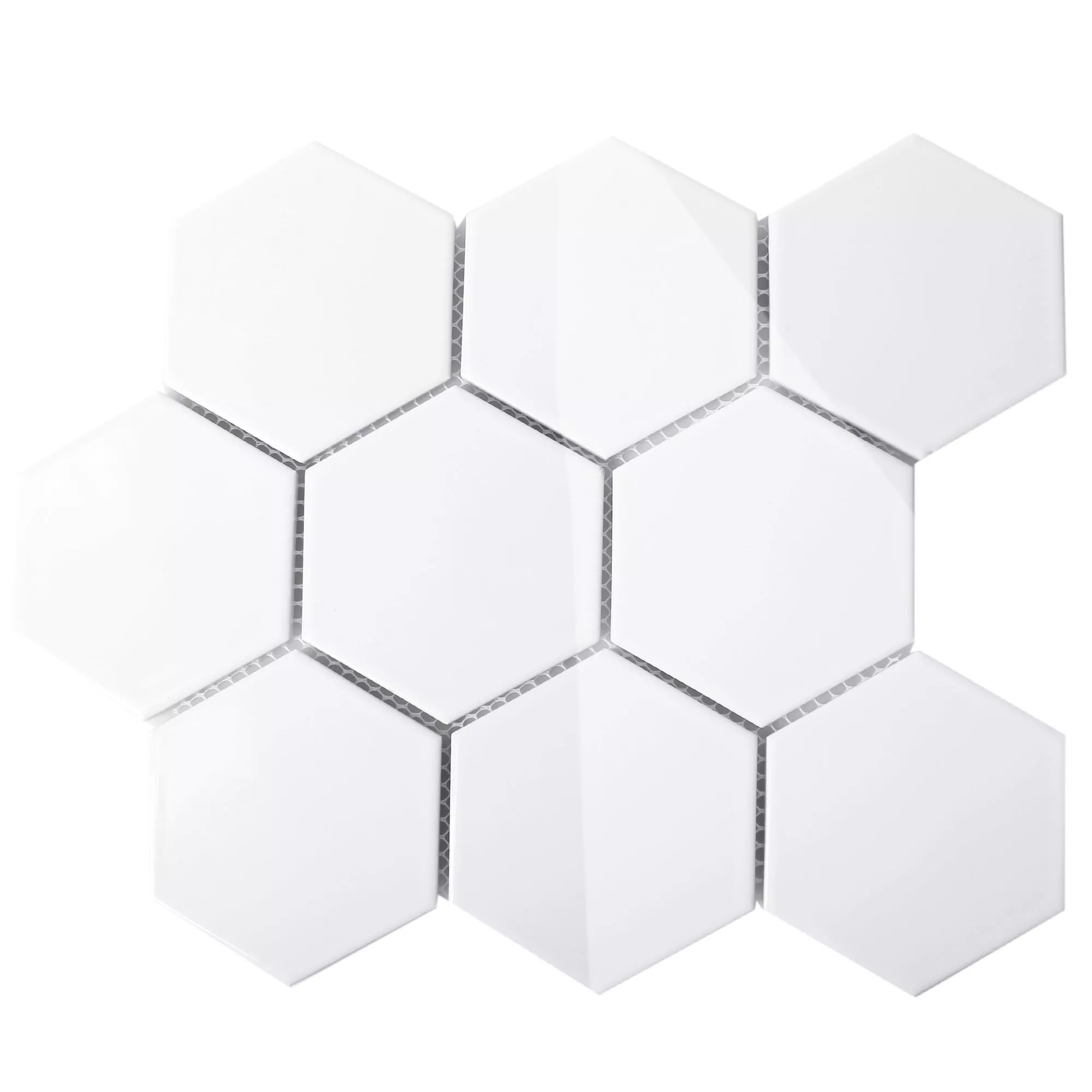 Prøve Keramik Mosaik Fliser Hexagon Salamanca Hvide Strålende H95