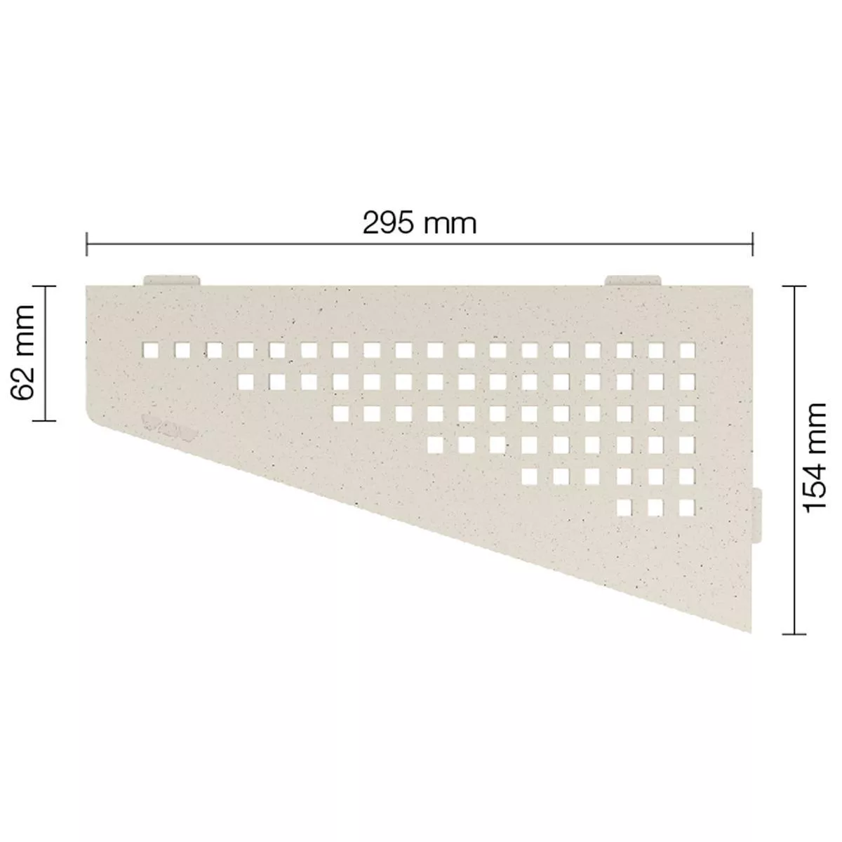 Væghylde brusehylde Schlüter firkantet 15,4x29,5cm firkantet elfenben