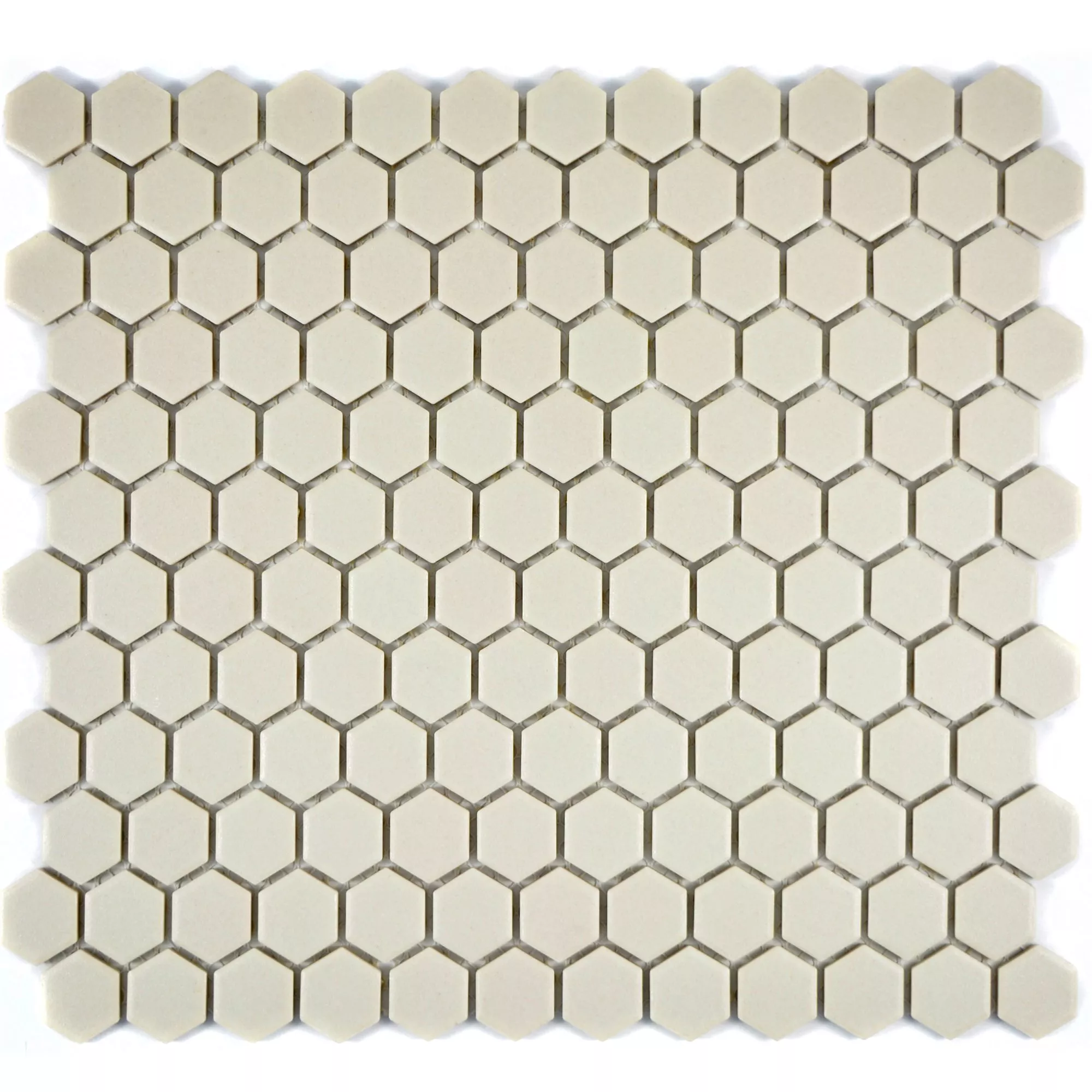 Keramik Mosaik Fliser Hexagon Zeinal Uglaseret Lysbeige R10B