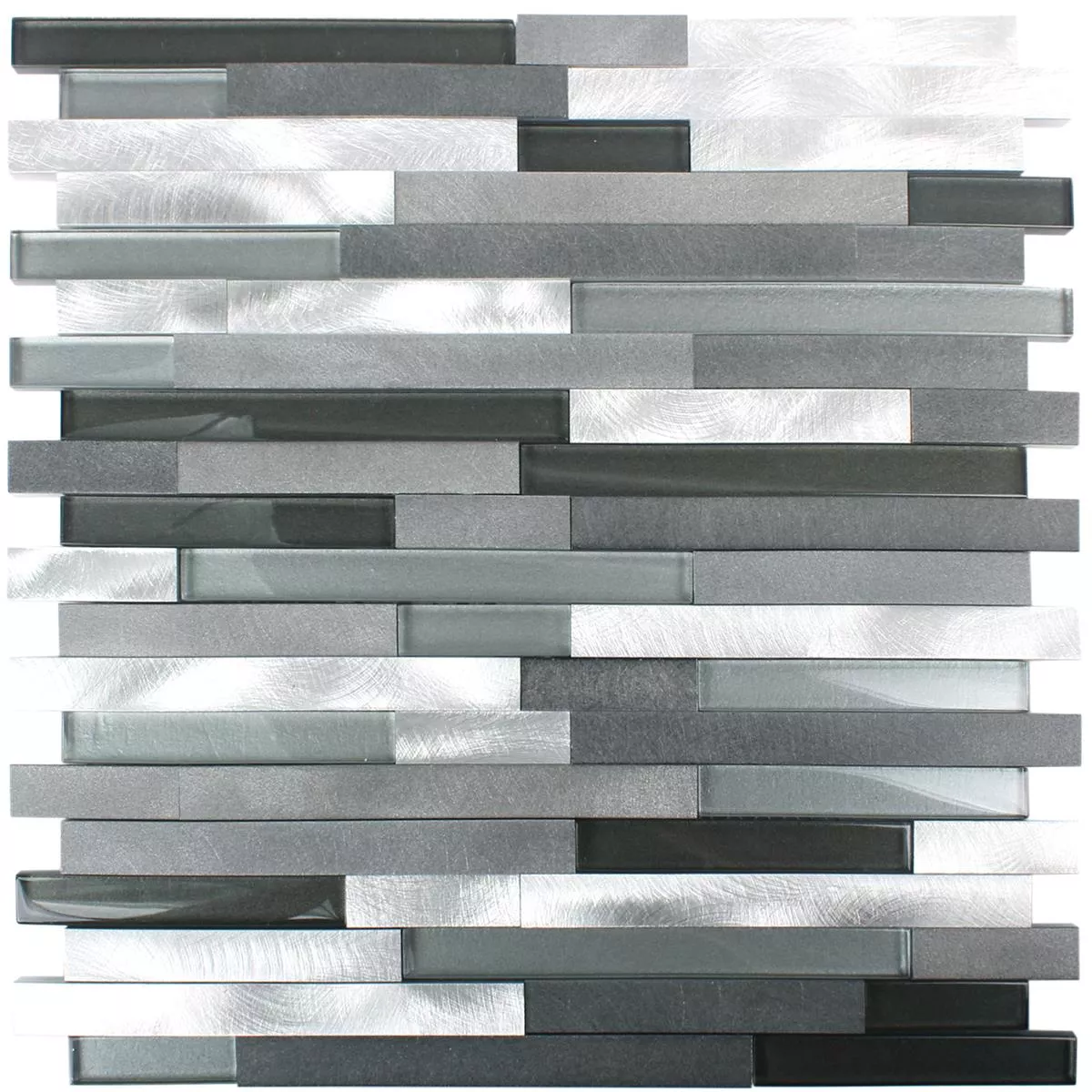 Mosaik Fliser Glas Metal Margariti Sort Sølv