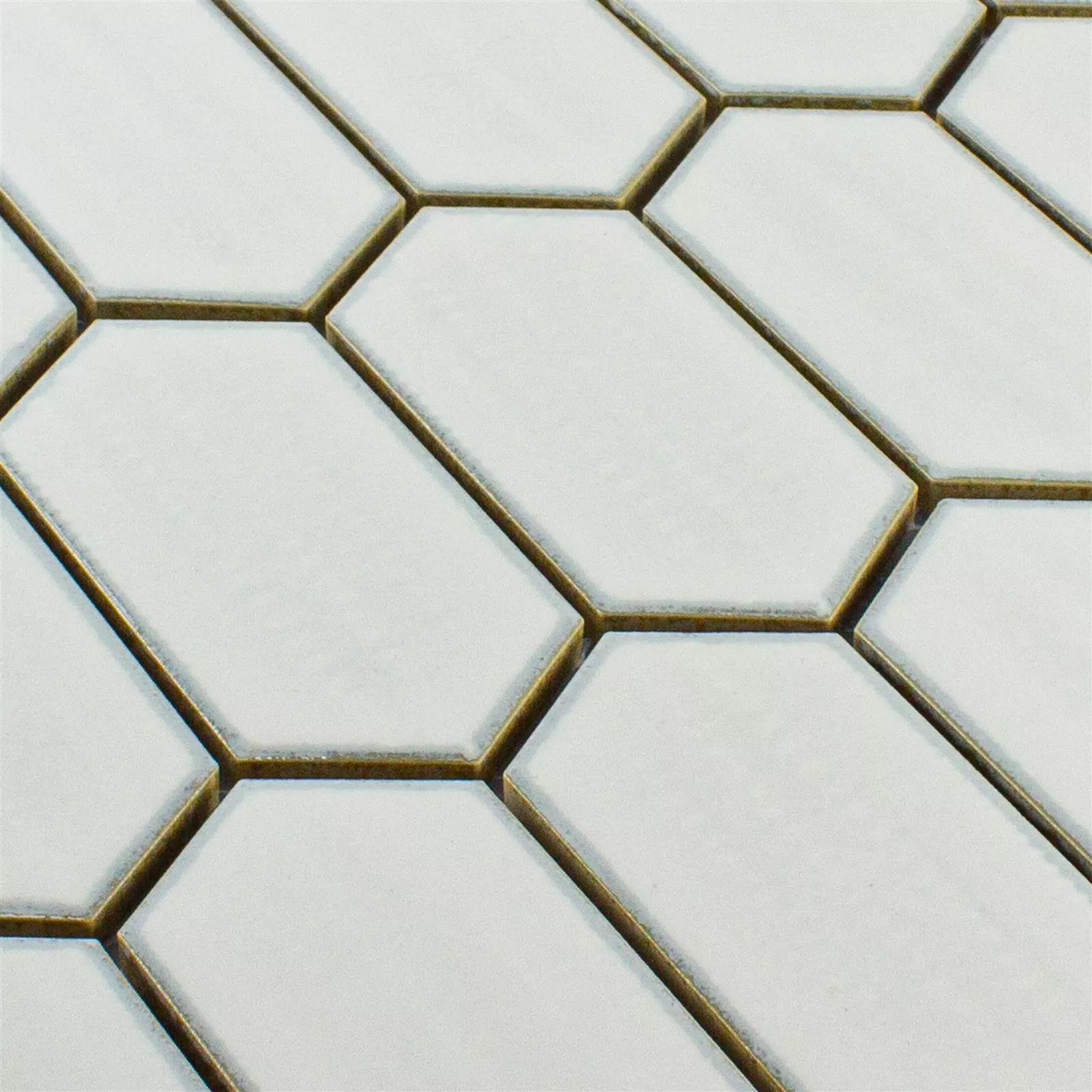 Prøve Keramik Mosaik Fliser McCook Hexagon Lang Hvid