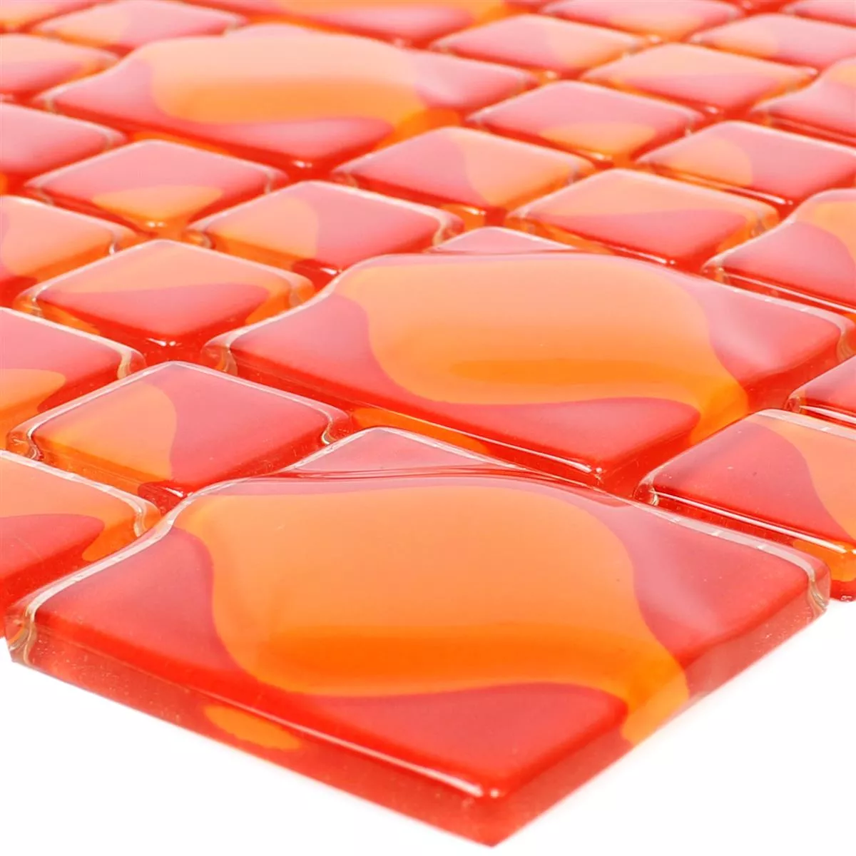Glasmosaik Fliser Nokta Rød Appelsin 3D