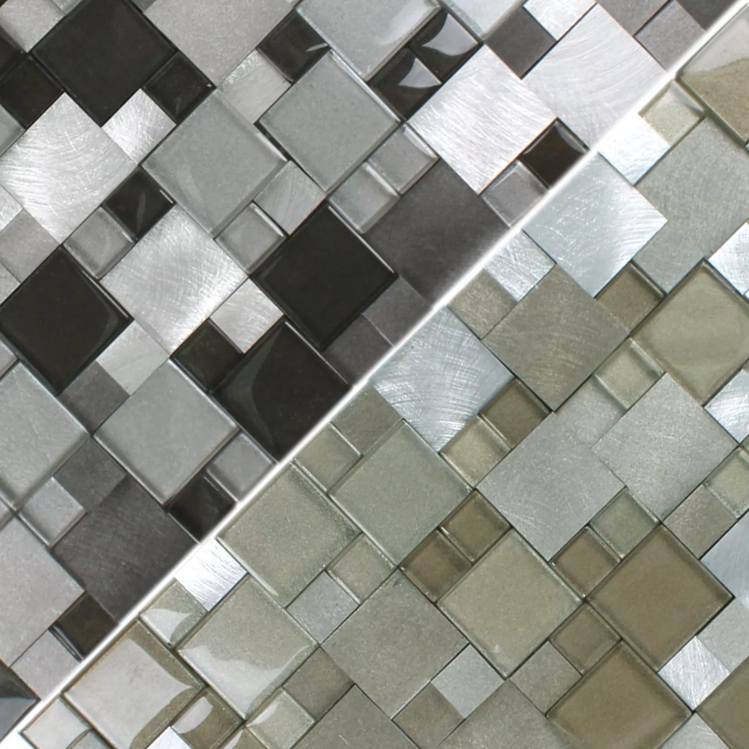 Prøve Mosaik Fliser Glas Aluminium Condor 3D