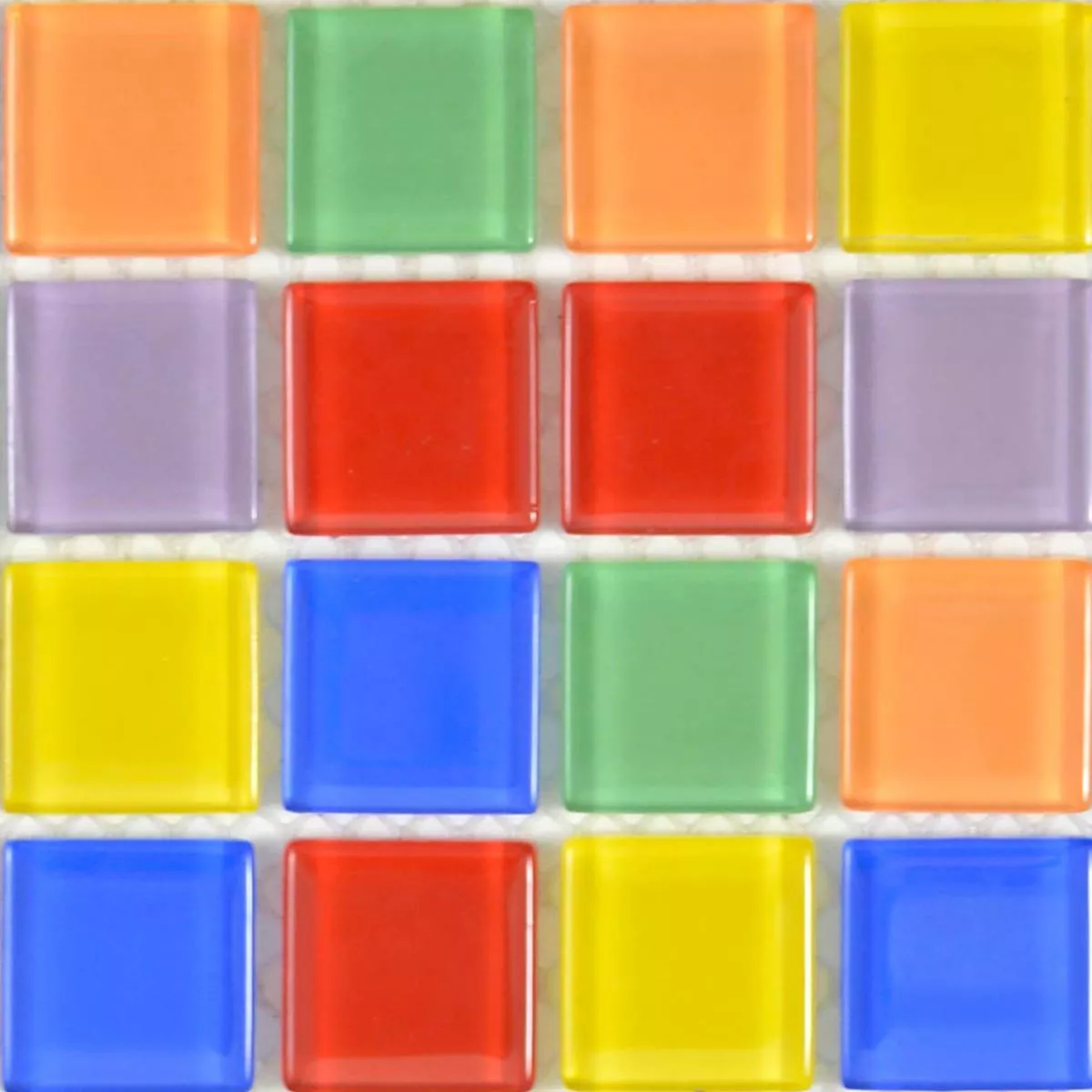 Prøve Glasmosaik Fliser Ararat Farverige Mix Smal