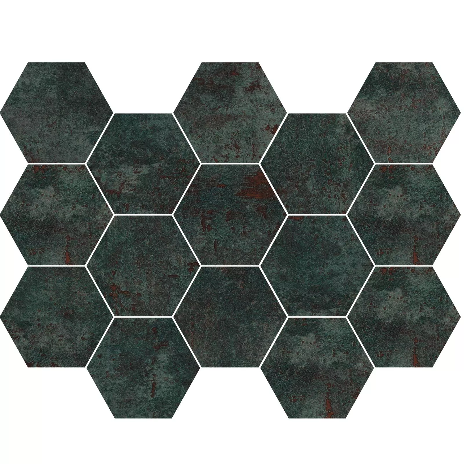 Mosaik Fliser Phantom Sea Green Hexagon Lappato