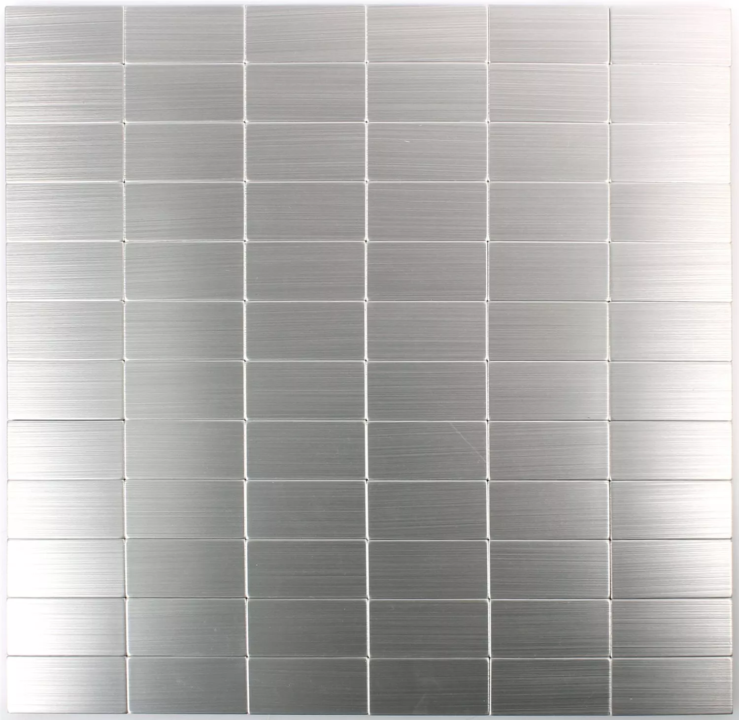 Mosaik Fliser Metal Selvklæbend Mikros Sølv Rektangel