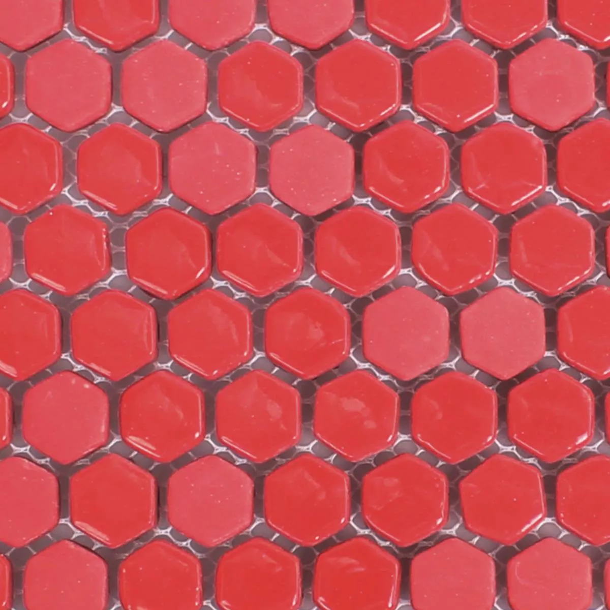 Prøve Glasmosaik Fliser Brockway Hexagon Eco Rød