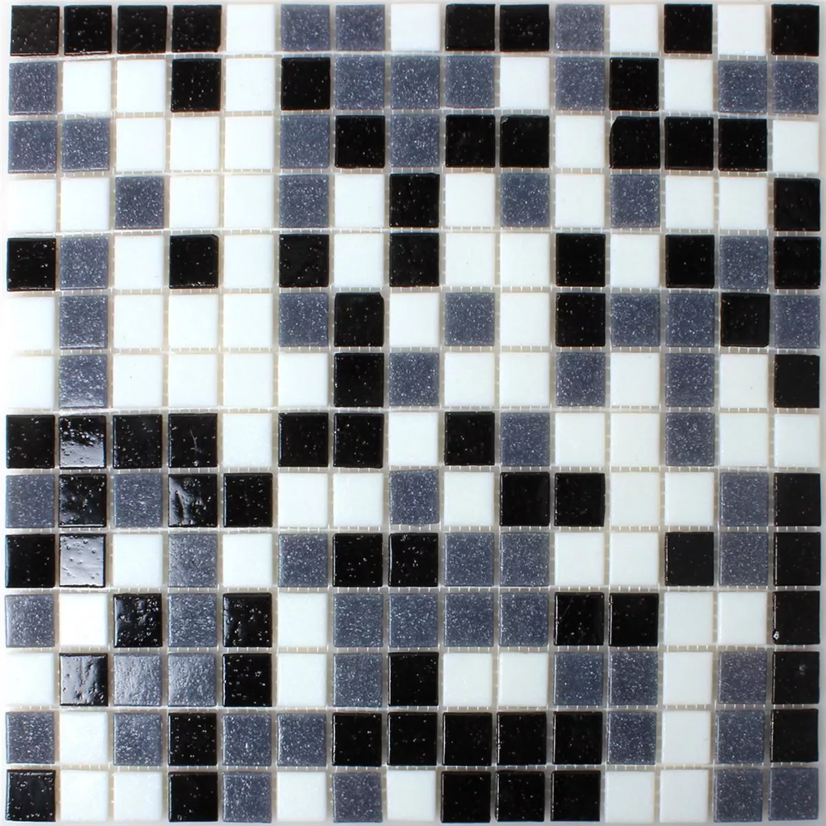 Mosaik Fliser Glas Hvid Gra Sort Mix