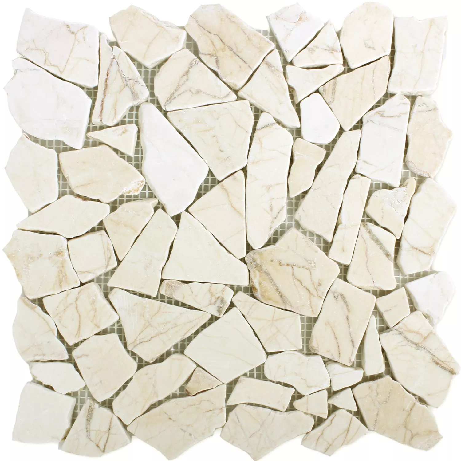 Mosaik Fliser Marmor Brud Gulden Cream Poleret