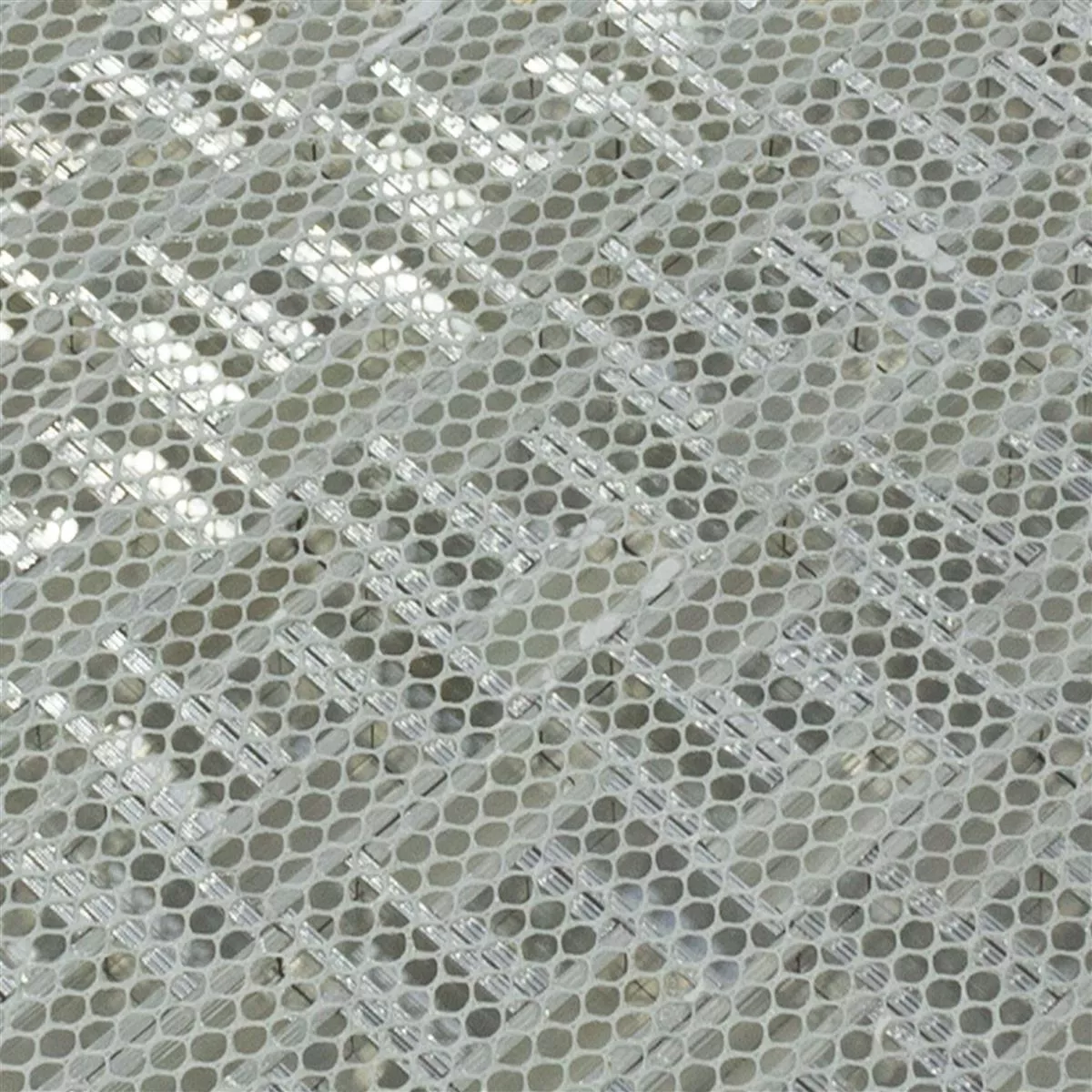 Aluminium Metal Mosaik Fliser Quantum Sølv