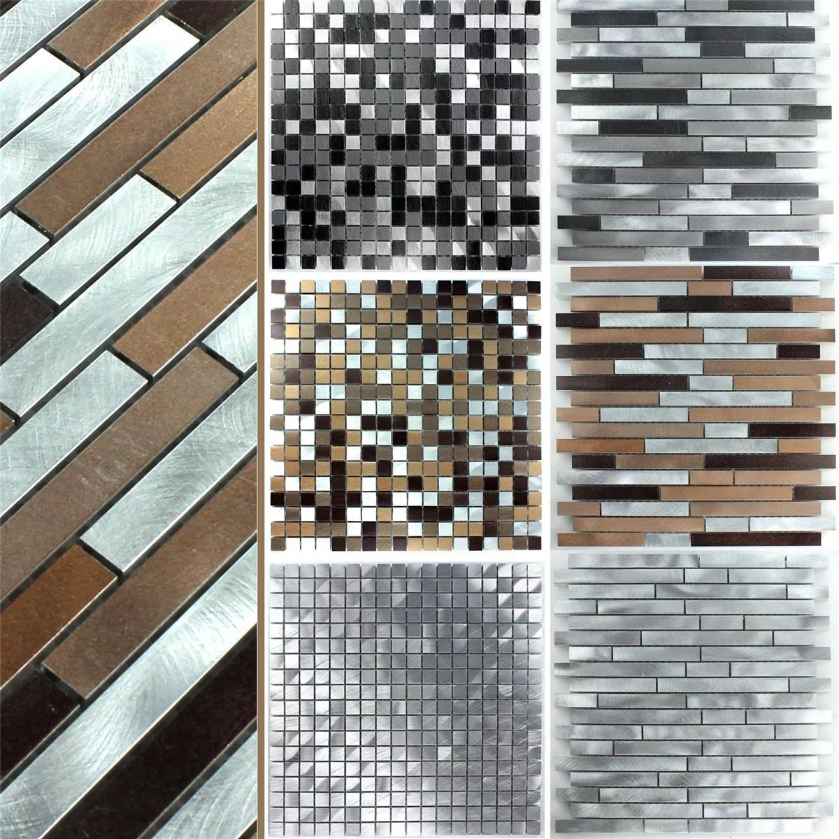 Prøve Aluminium Metal Mosaik Fliser Osorno