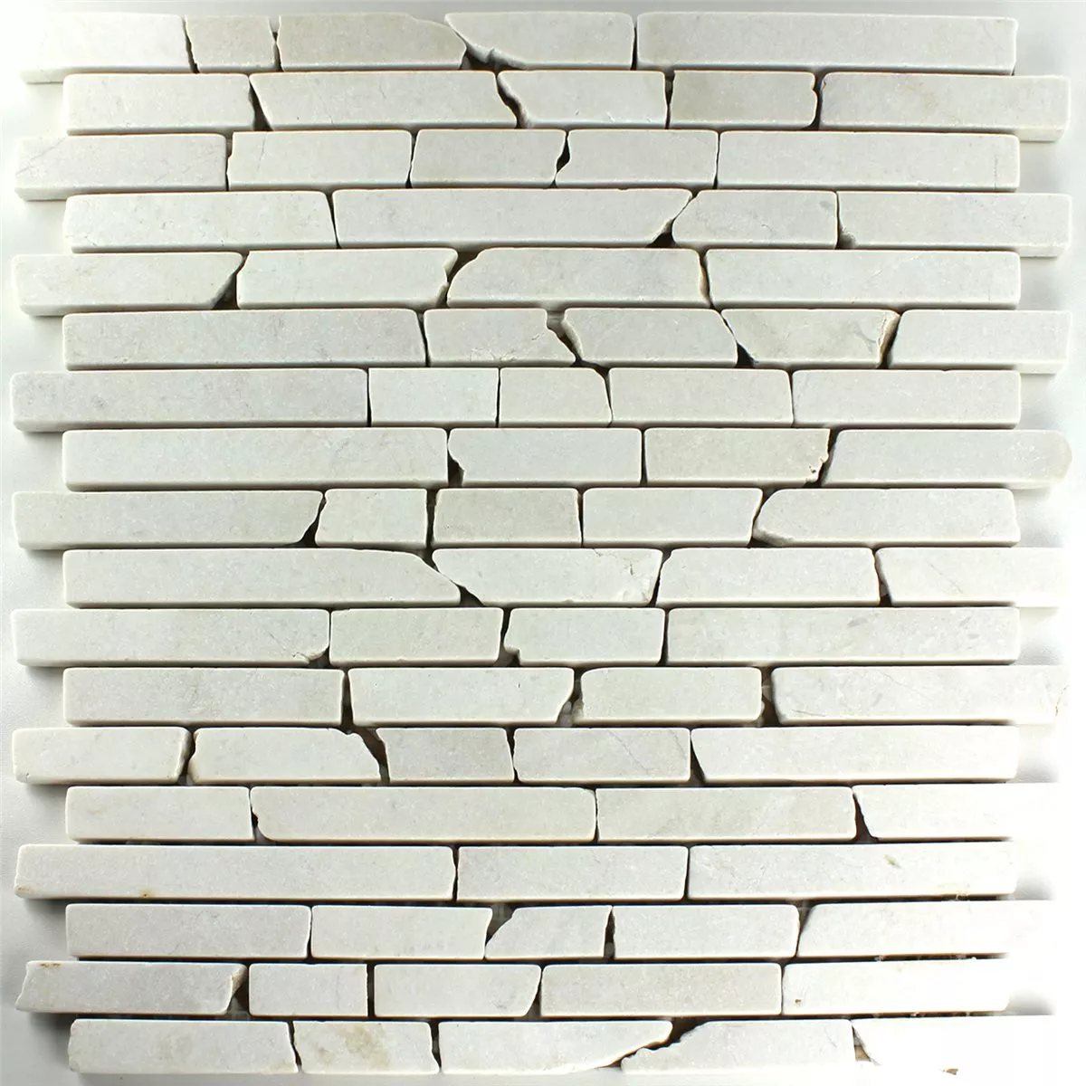 Mosaik Fliser Marmor Botticino Brick