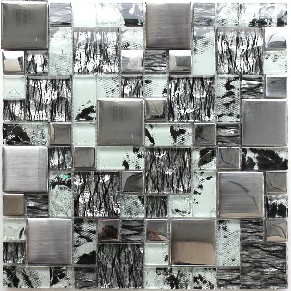 Mosaik Fliser Glas Zebra