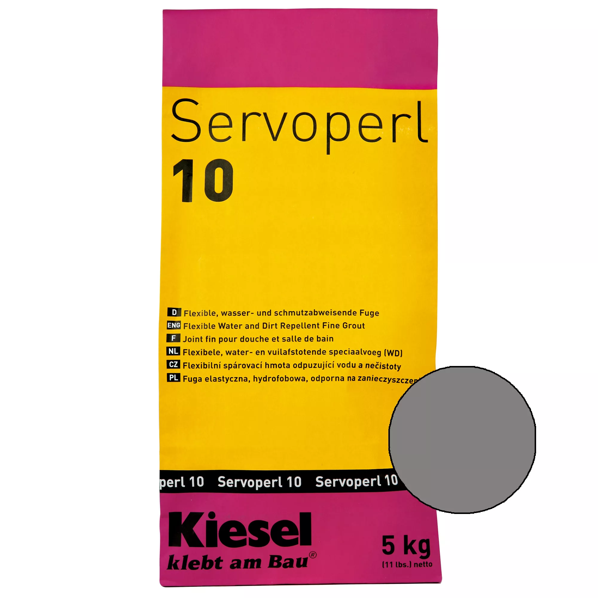 Kiesel Servoperl 10 - Fleksibel Cementfuger (5 Kg Medium Grå)