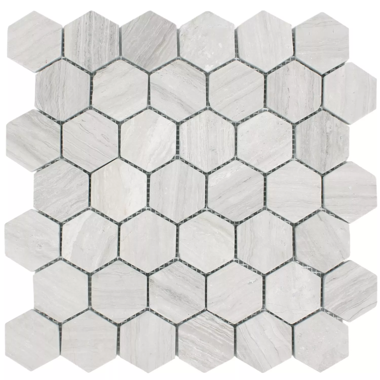 Mosaik Fliser Marmor Tarsus Hexagon Gra