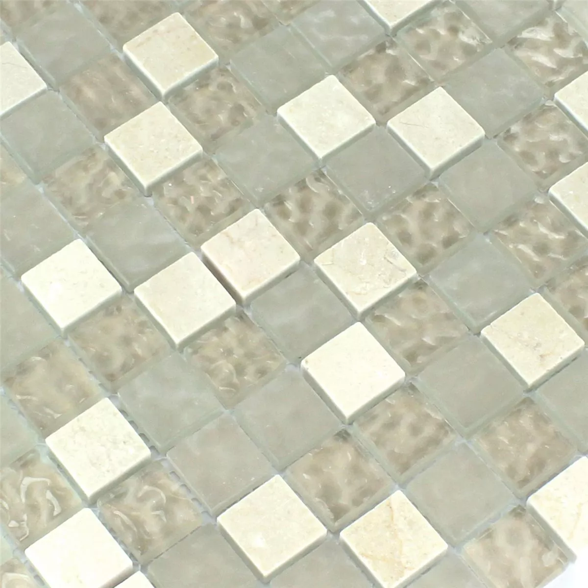 Mosaik Fliser Glas Marmor Barbuda Creme
