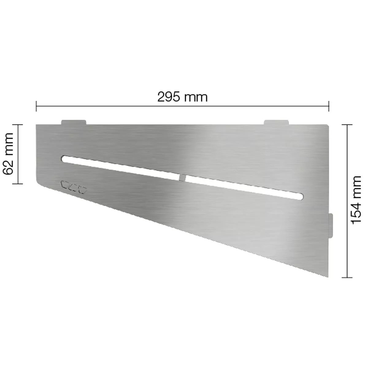 Væghylde brusehylde Schlüter firkantet 15,4x29,5cm rent sølv