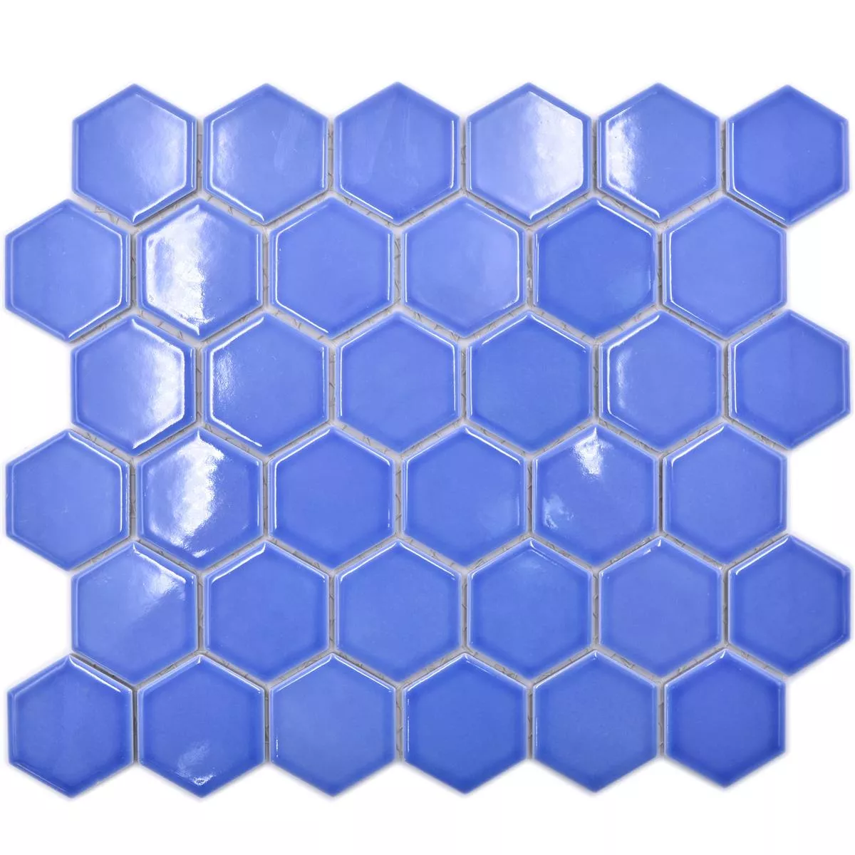 Prøve fra Keramikmosaik Salomon Hexagon Lyseblå H51
