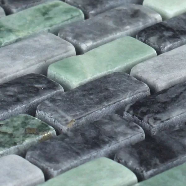Mosaik Fliser Marmor Brick Jade Sort Grøn