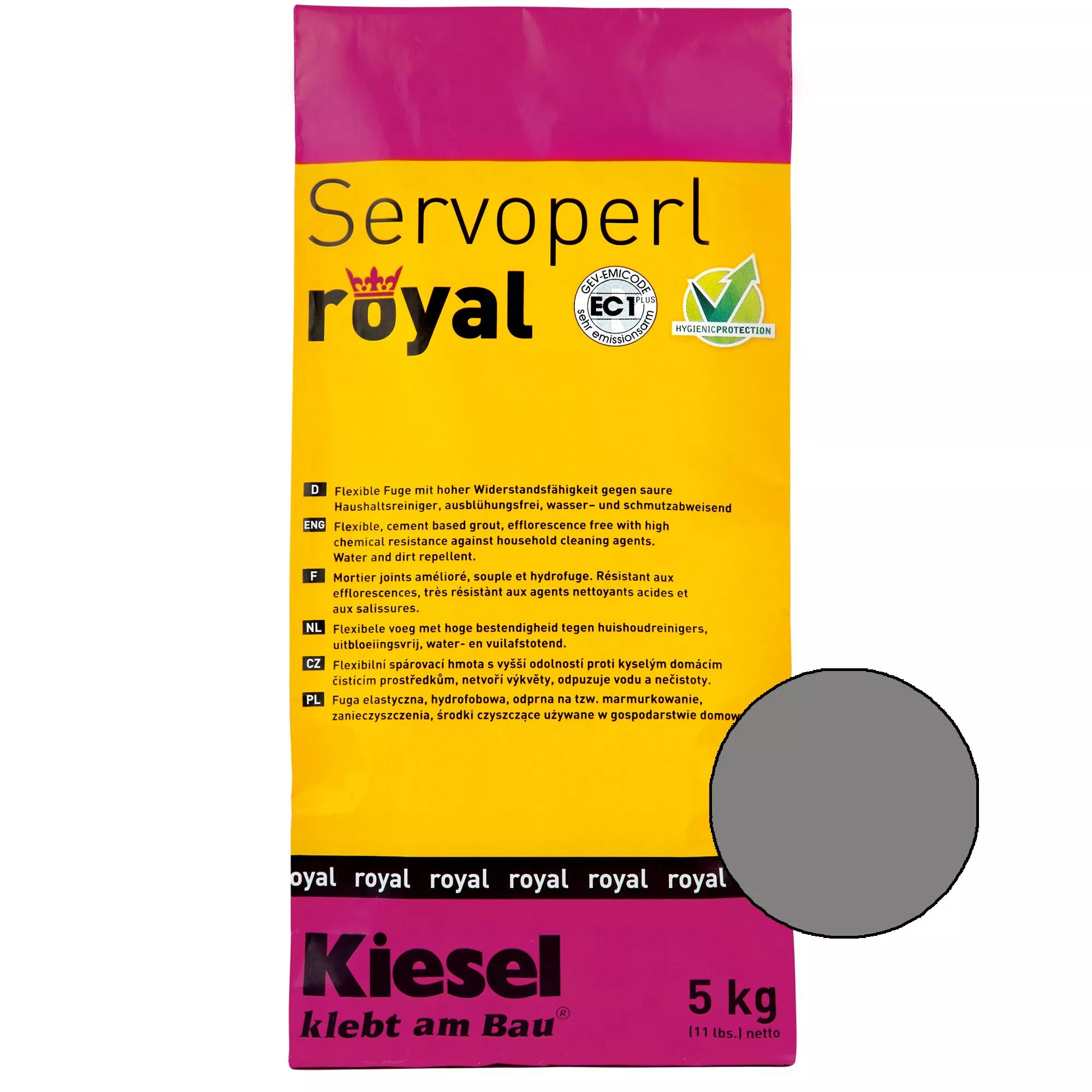 Kiesel Servoperl Royal - Fleksibel, Vand- Og Snavsafvisende Samling (5KG Mellemgrå)