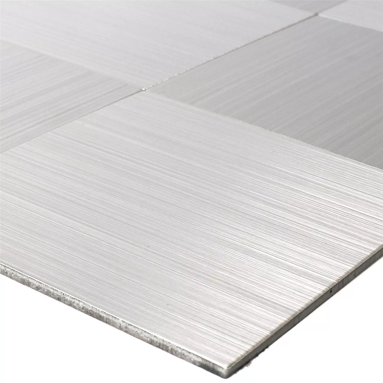 Mosaik Fliser Metal Selvklæbende Mikros Sølv Firkant 100