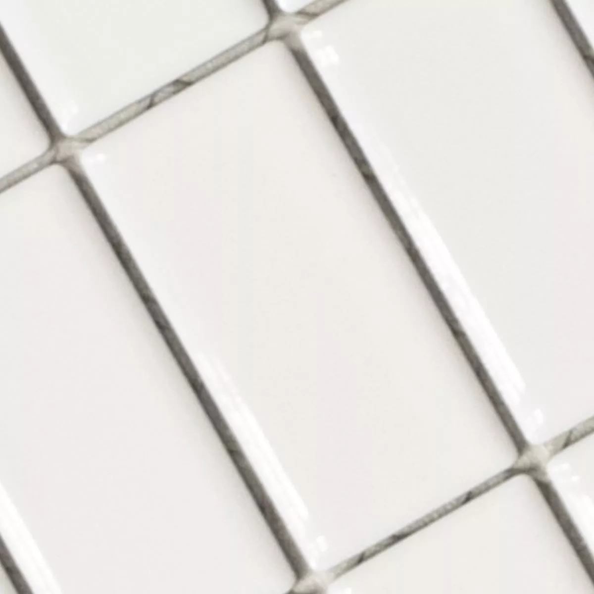Prøve Keramik Mosaik Fliser Adrian Hvide Måtte Rektangel