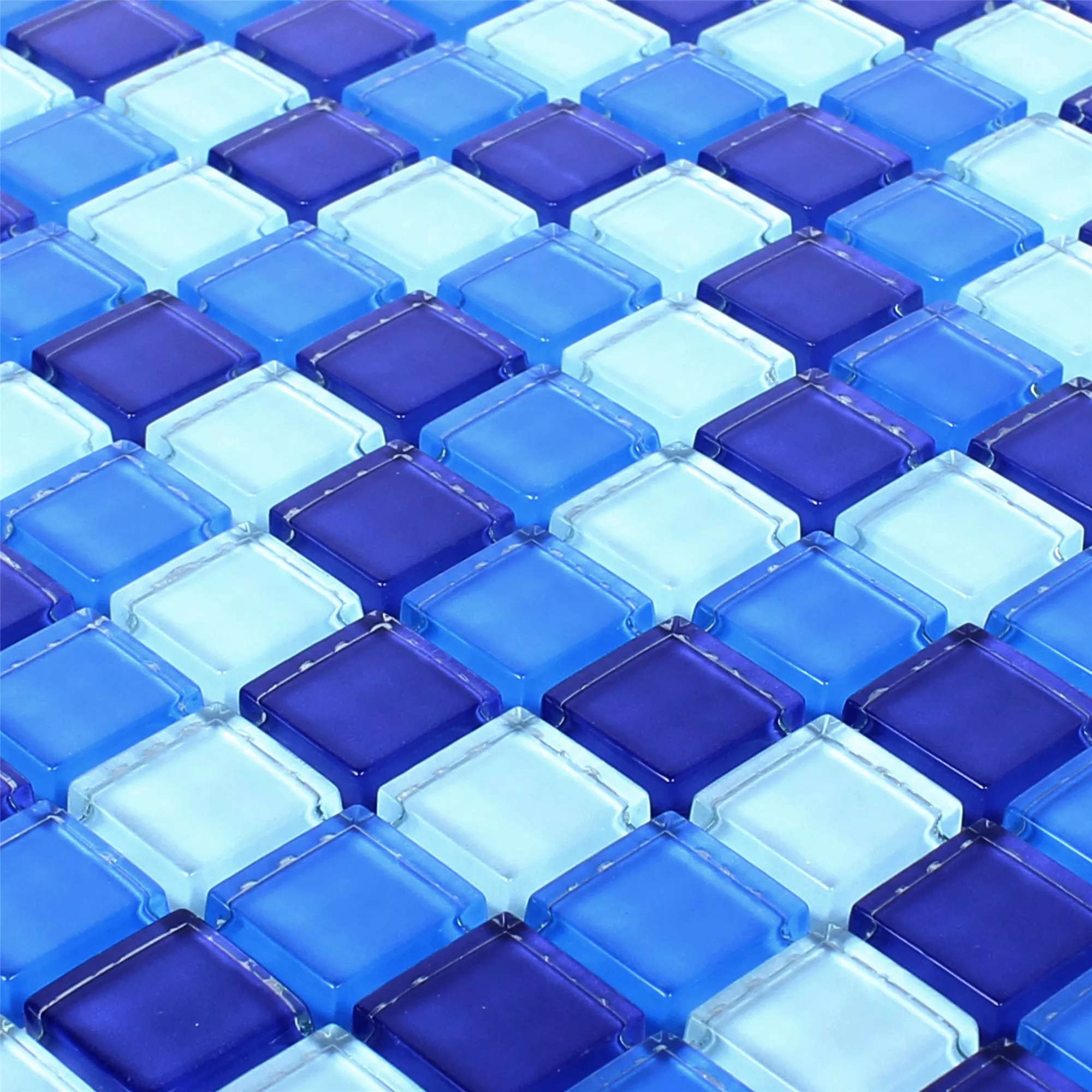 Prøve Glasmosaik Fliser Blå Mix 