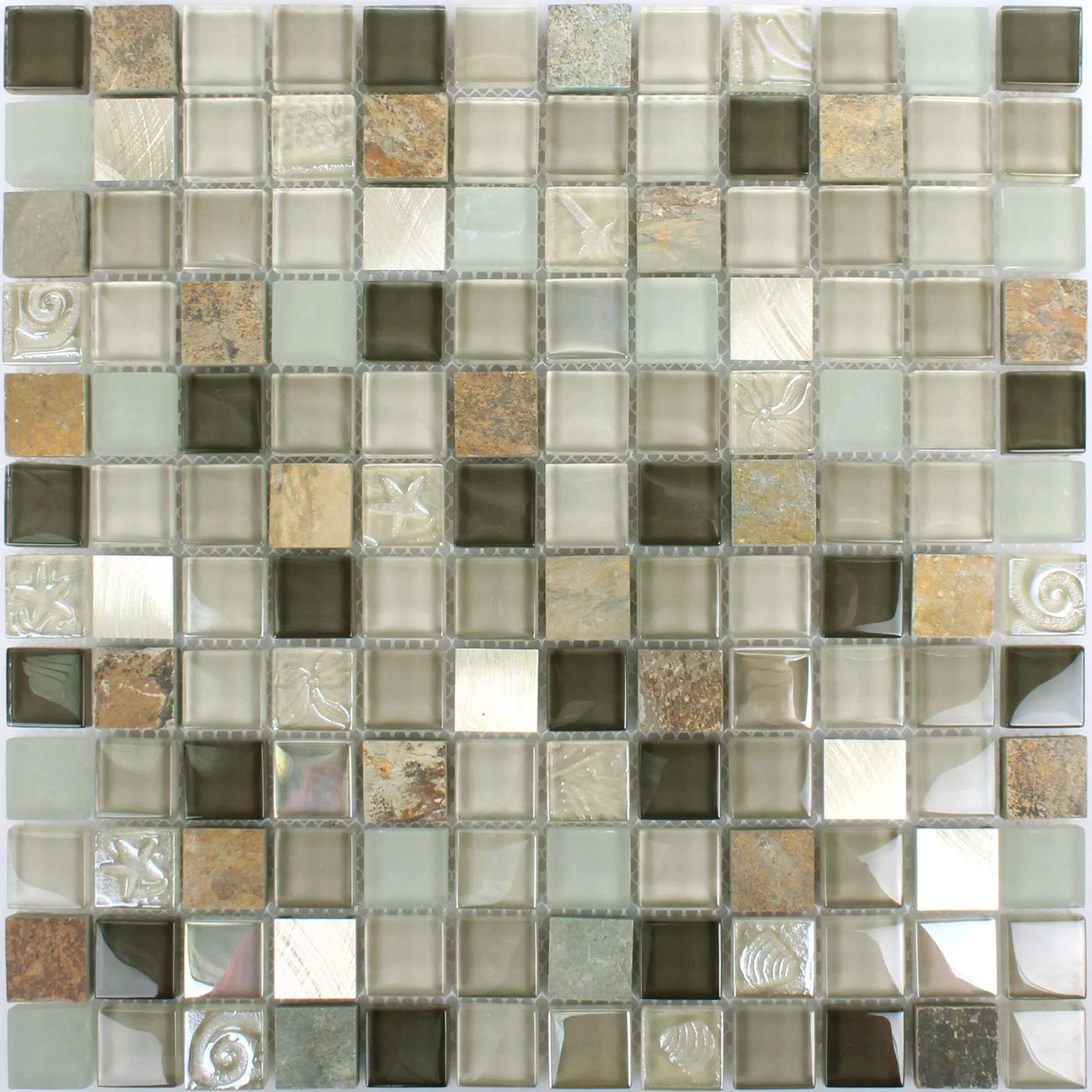 Mosaik Fliser Natursten Glas Metal Mix Lockhart