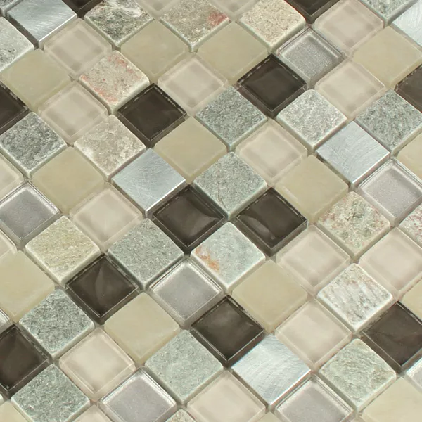 Alu Glas Natursten Kvartsit Mosaik Fliser