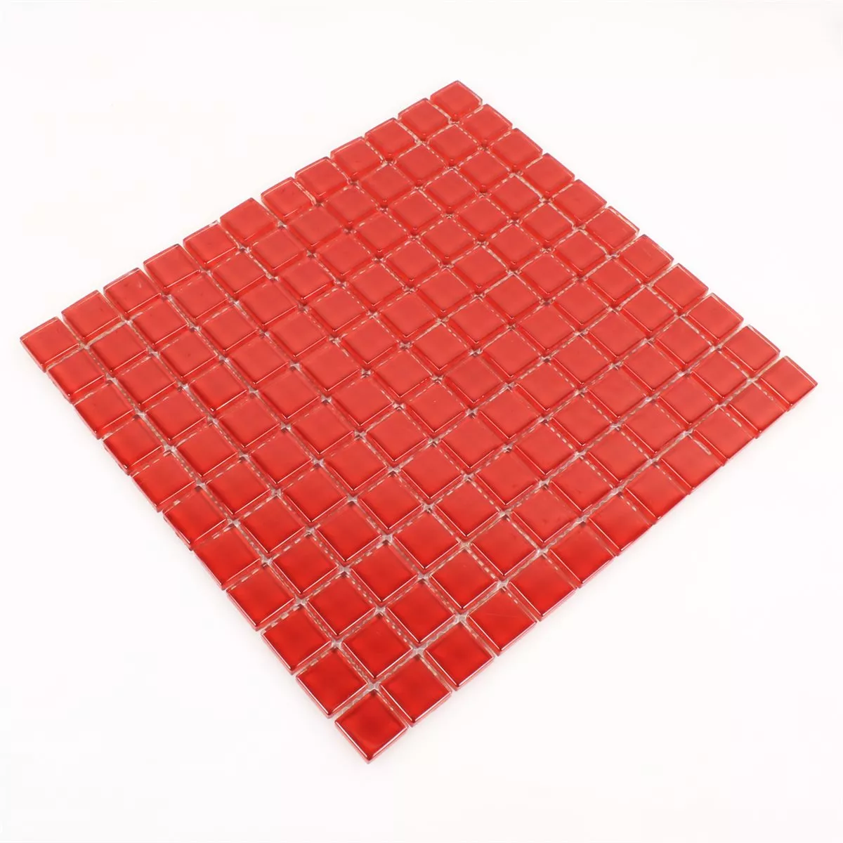 Prøve Mosaik Fliser Glas Rød Uni