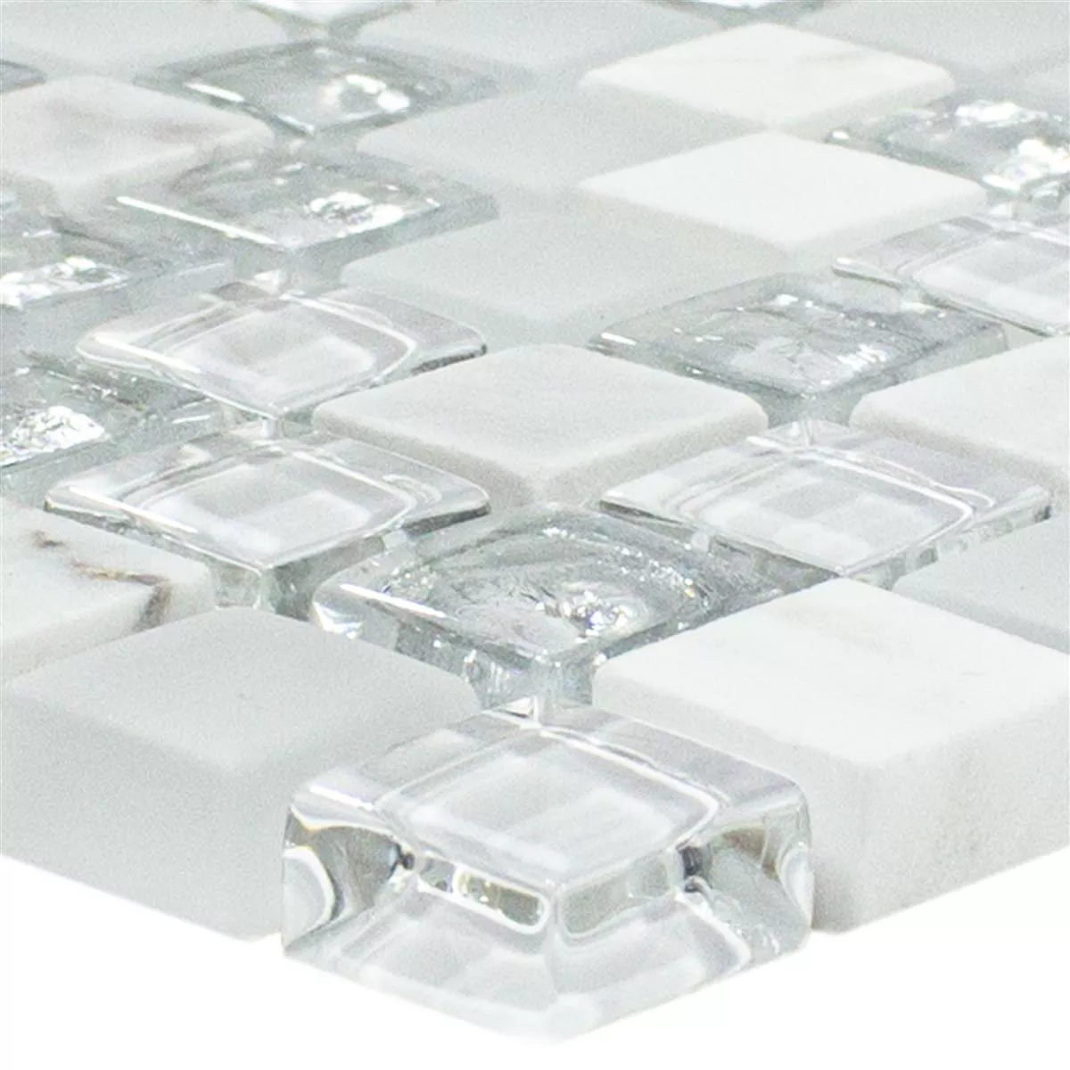 Glasmosaik Fliser Lexington Glas Material Mix Hvid Glasmosaik Fliser Lexington Glas Material Mix Hvid