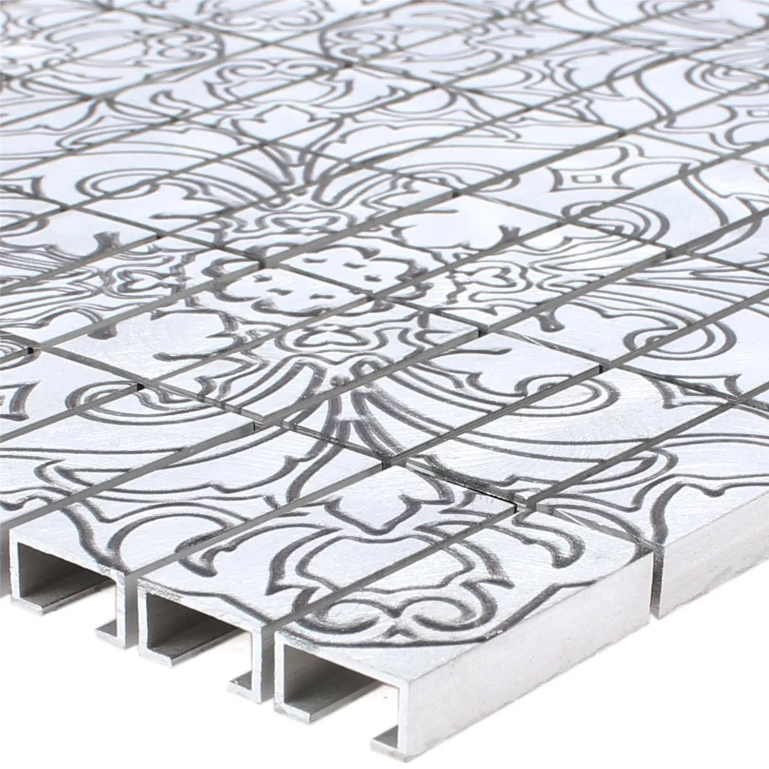 Prøve Mosaik Fliser Aluminium Profitis Sølv