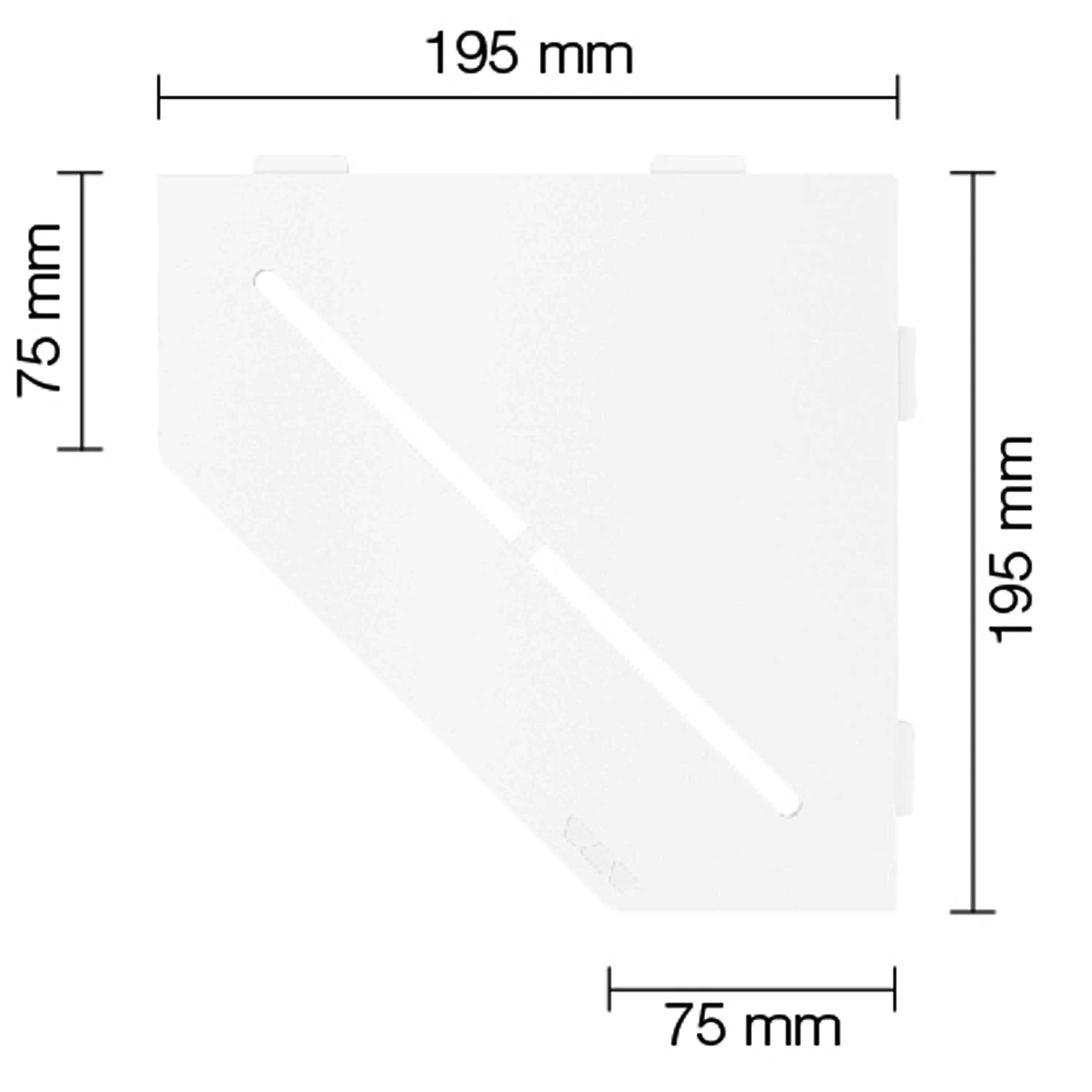 Væghylde brusehylde Schlüter 5-kantet 19,5x19,5cm ren hvid