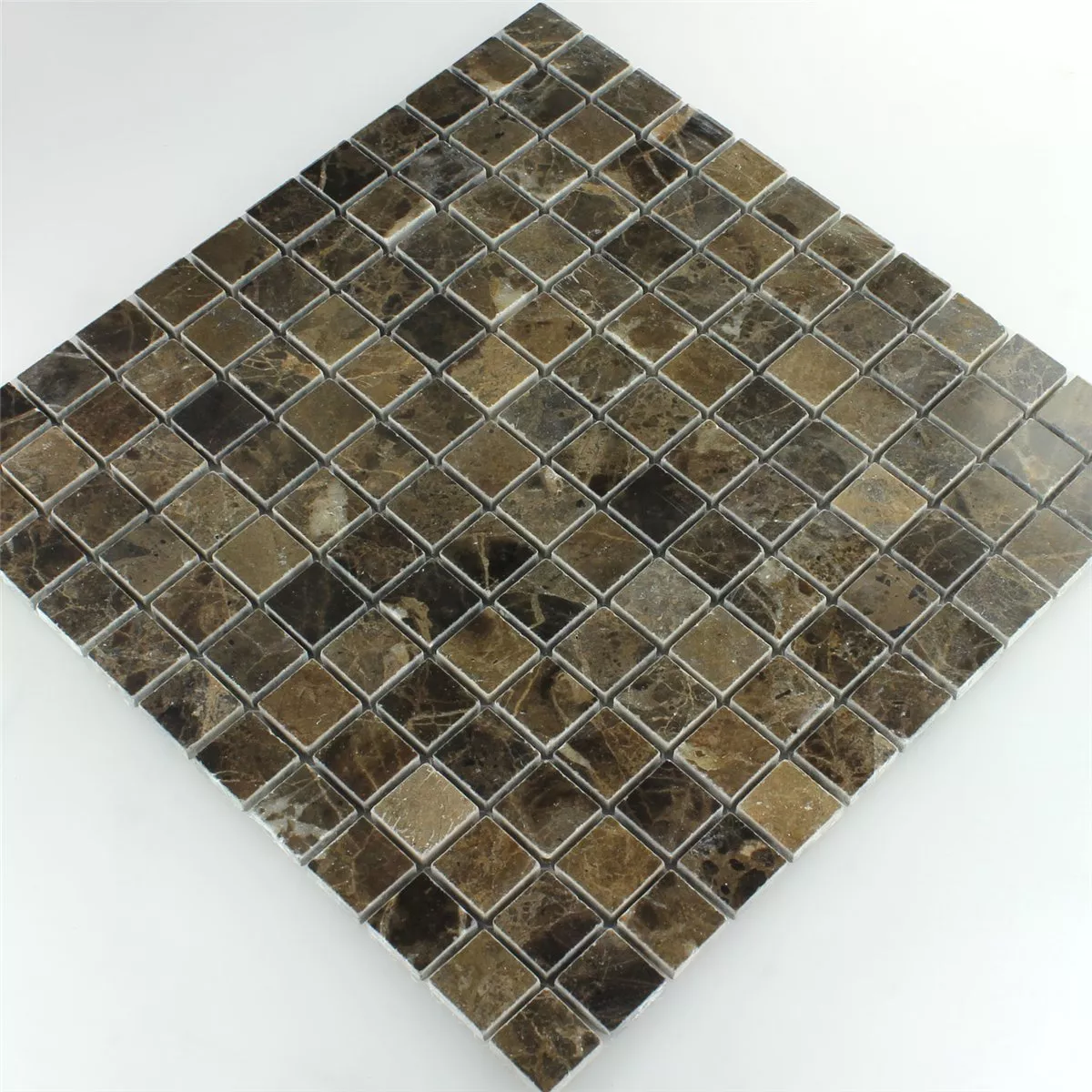 Mosaik Fliser Marmor Brun Poleret 23x23x7,5mm