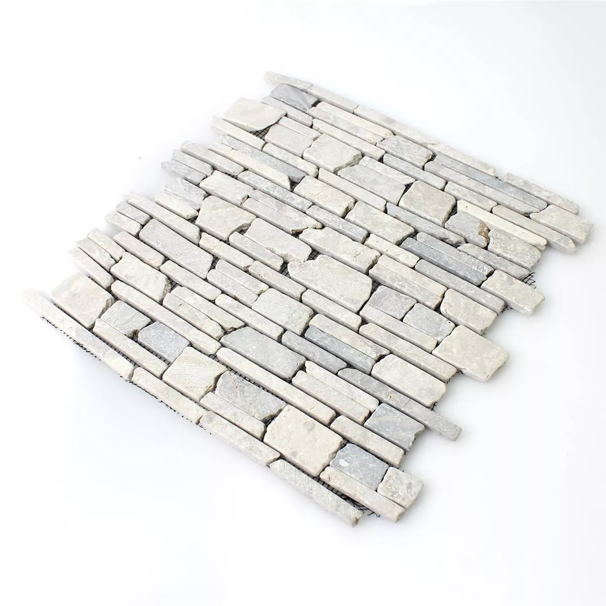 Mosaik Fliser Marmor Brick Uni Grey