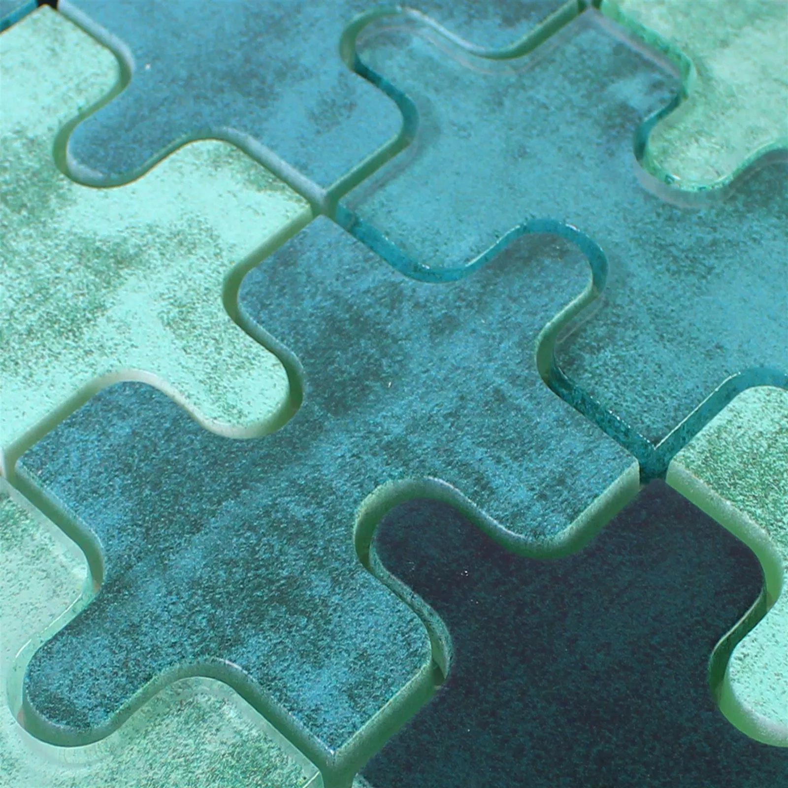 Prøve Glasmosaik Fliser Puzzle Grøn