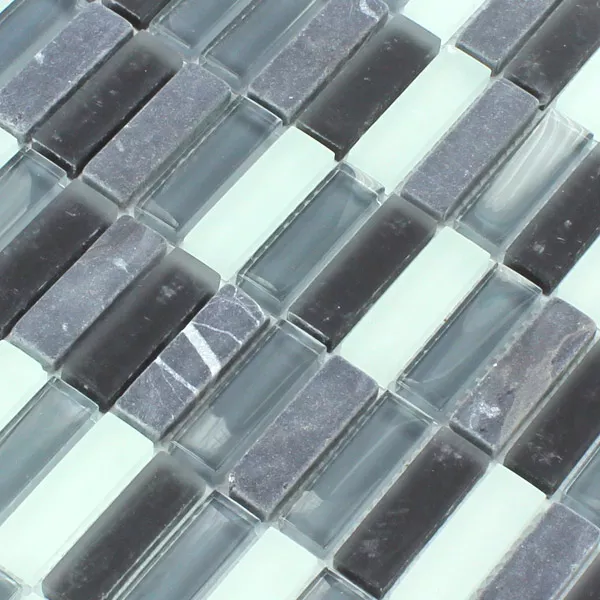 Prøve Mosaik Fliser Glas Marmor Sticks Gra Mix Elenor