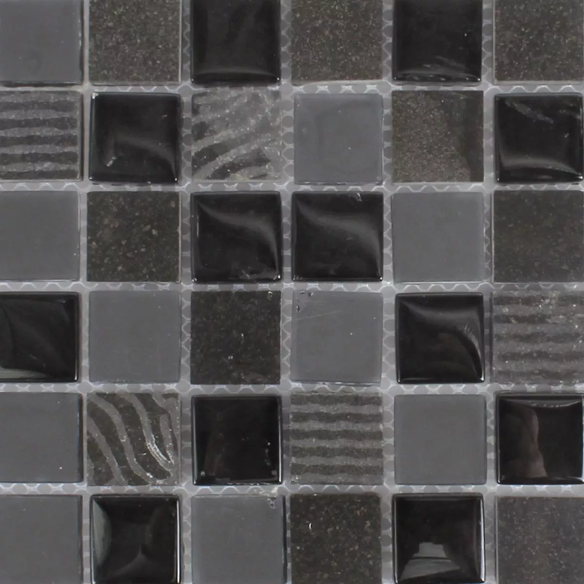 Prøve Mosaik Fliser Ankara Glas Sten Mix Sort 